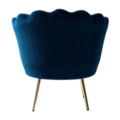 Shell Motif Luxury Velvet Lounge Chair