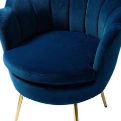 Shell Motif Luxury Velvet Lounge Chair