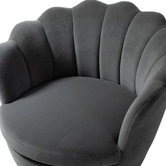 Shell Motif Luxury Velvet Lounge Chair