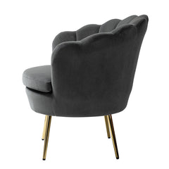 Shell Motif Luxury Velvet Lounge Chair