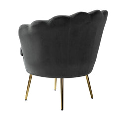 Shell Motif Luxury Velvet Lounge Chair