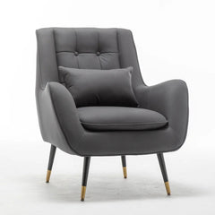 Classic Thick Padded Velvet Armchair with Cushion