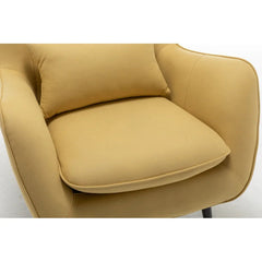 Classic Thick Padded Velvet Armchair with Cushion