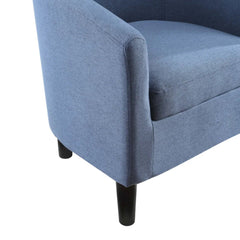 Comfy Round Back Velvet Chair With Ottoman