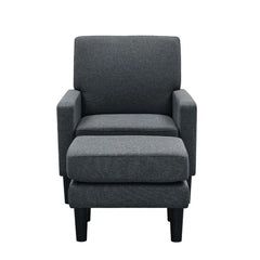 Standard Velvet Chair With Ottoman