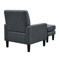 Standard Velvet Chair With Ottoman