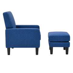 Standard Velvet Chair With Ottoman