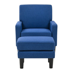 Standard Velvet Chair With Ottoman