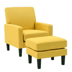 Standard Velvet Chair With Ottoman