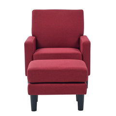 Standard Velvet Chair With Ottoman