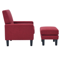 Standard Velvet Chair With Ottoman