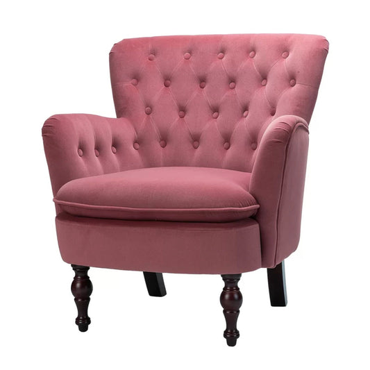 Detailed Tufted Super Comfy Velvet Lounge Chair