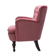 Detailed Tufted Super Comfy Velvet Lounge Chair