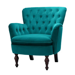 Detailed Tufted Super Comfy Velvet Lounge Chair