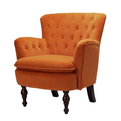 Detailed Tufted Super Comfy Velvet Lounge Chair