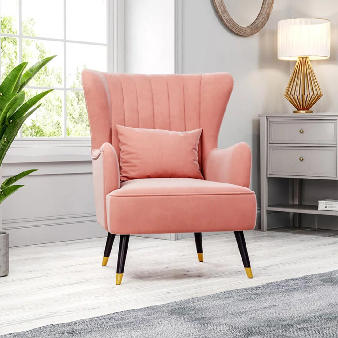 Peach Chic Tufted Accent Chair With Cushion – Dekorspace