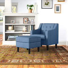 Tufted Comfy Lounge Chair With Ottoman