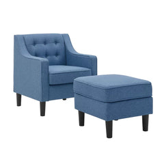 Tufted Comfy Lounge Chair With Ottoman