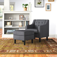 Tufted Comfy Lounge Chair With Ottoman