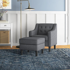 Tufted Comfy Lounge Chair With Ottoman