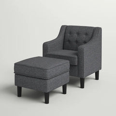 Tufted Comfy Lounge Chair With Ottoman