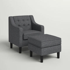 Tufted Comfy Lounge Chair With Ottoman