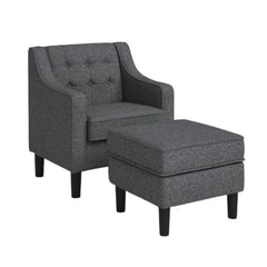 Tufted Comfy Lounge Chair With Ottoman