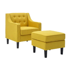 Tufted Comfy Lounge Chair With Ottoman