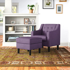 Tufted Comfy Lounge Chair With Ottoman