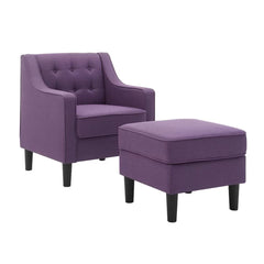 Tufted Comfy Lounge Chair With Ottoman