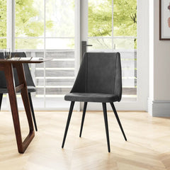 Minimalist Grey Velvet Dining Chair