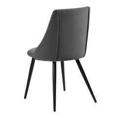 Minimalist Grey Velvet Dining Chair