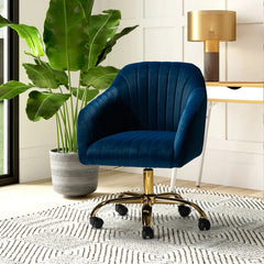 Refined Tufted Velvet Armchair With Golden Legs