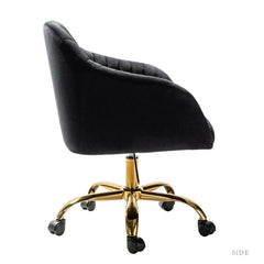 Refined Tufted Velvet Armchair With Golden Legs