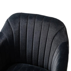 Refined Tufted Velvet Armchair With Golden Legs