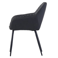 Diamond Cut Velvet Accent Chair With Black Legs