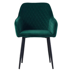 Diamond Cut Velvet Accent Chair With Black Legs