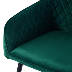 Diamond Cut Velvet Accent Chair With Black Legs