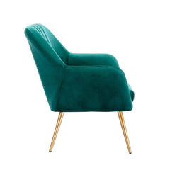 Dense Padded Bright Velvet Accent Chair