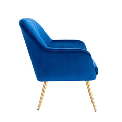 Dense Padded Bright Velvet Accent Chair