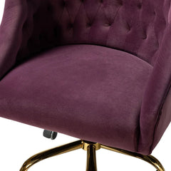 Comfort Back Tufted PU Foam Armchair With Golden Base