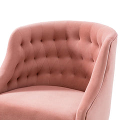 Comfort Back Tufted PU Foam Armchair With Golden Base