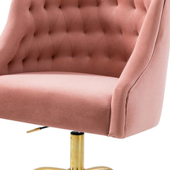 Comfort Back Tufted PU Foam Armchair With Golden Base