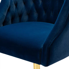 Comfort Back Tufted PU Foam Armchair With Golden Base