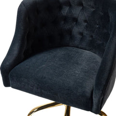 Comfort Back Tufted PU Foam Armchair With Golden Base