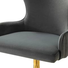 Luxury Velvet Armchair With Golden Base