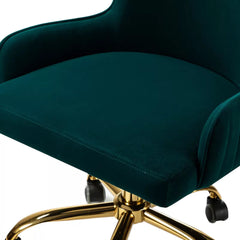 Luxury Velvet Armchair With Golden Base