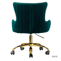 Luxury Velvet Armchair With Golden Base