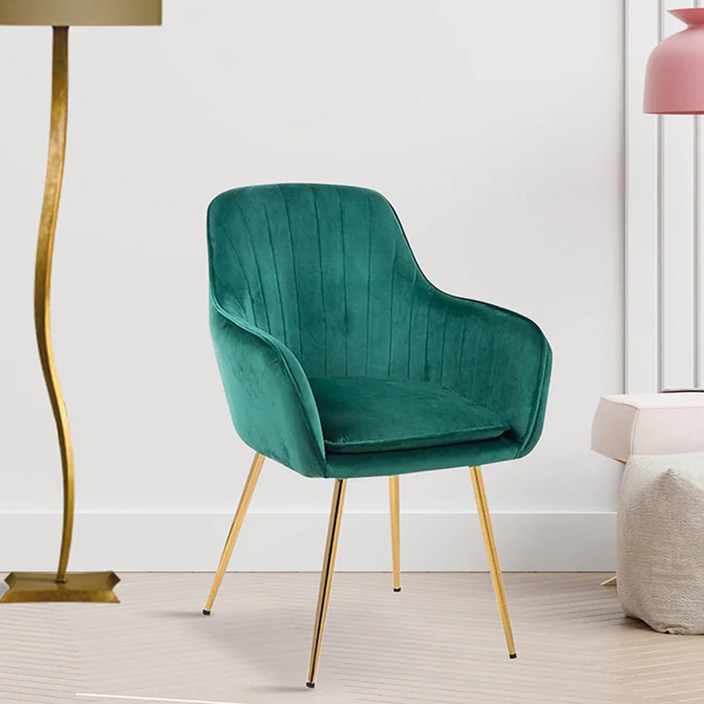 High Tufted Back Luxury Green Lounge Chair