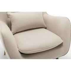 Classic Thick Padded Velvet Armchair with Cushion